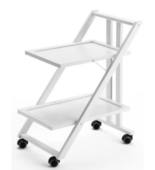  Serving trolley in white wood